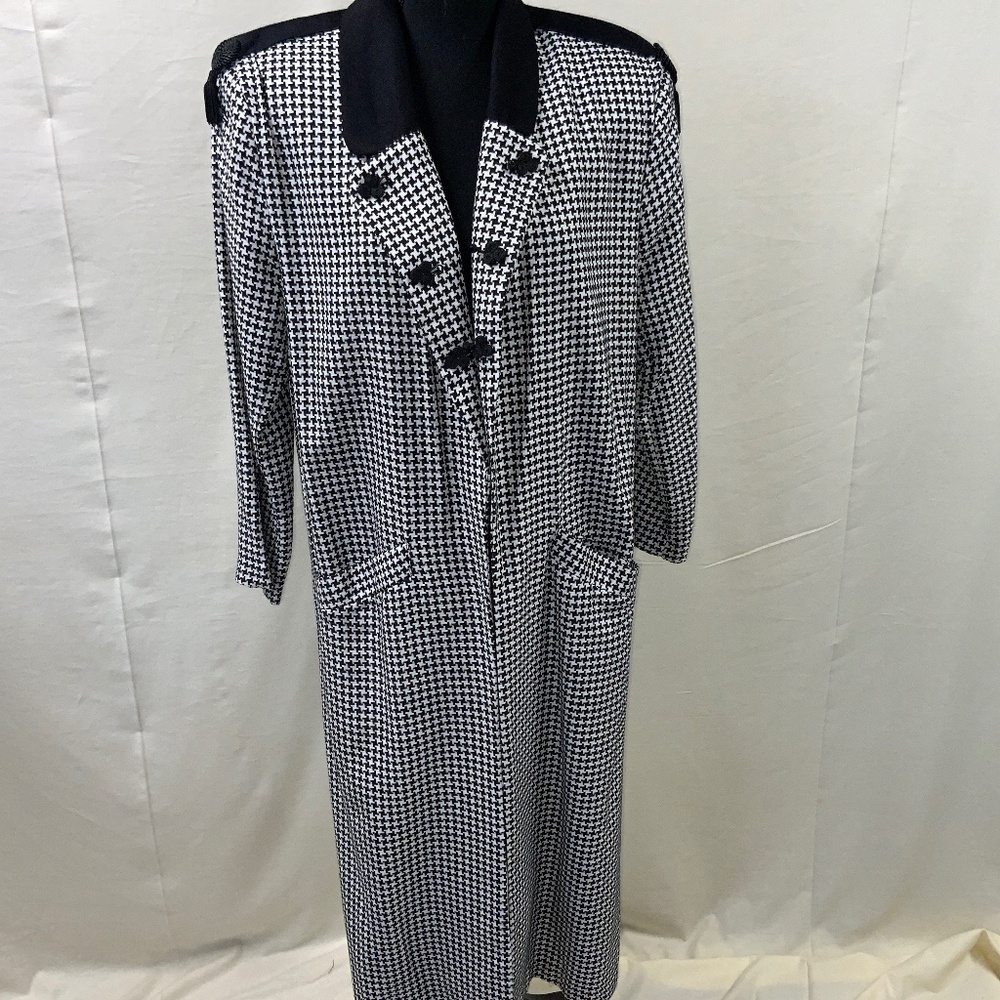 Vintage Blossom Rosen Hound Tooth Dress Coat